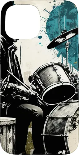 Vista 6 de Black White Drummer Music Lover Drumming Drummer Graphic Case for iPhone 17