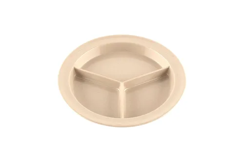 Vista 34 de G.E.T. CP-530-T Tan 9" 3-Compartment Plate, Break Resistant Dishwasher Safe Melamine Plastic, Supermel Collection (Pack of 12)