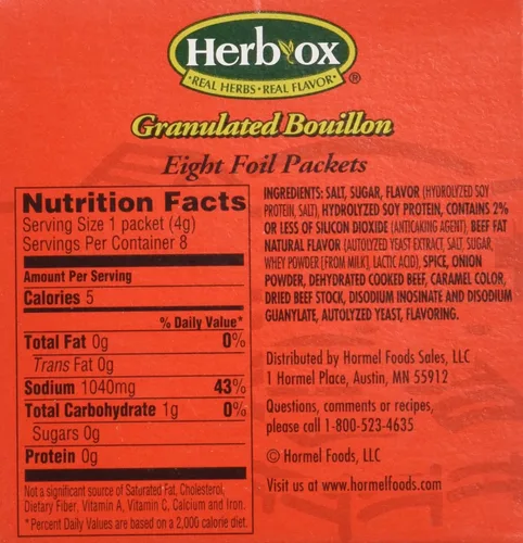 Vista 2 de Herb-Ox Paquetes de caldo instantáneo de carne de res y condimentos 1.13 oz Caja