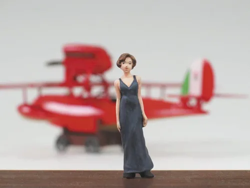 Vista 3 de Molde fino de cerdo rojo Savoia S.21F Modelo tardío con estatua de Gina FG3 modelo de plástico a escala 1/48