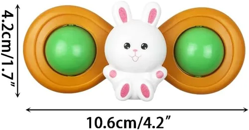 Vista 7 de Jofan Paquete de 3 juguetes giratorios con ventosa de Pascua para bebés y niños pequeños, rellenos de cesta de Pascua, regalos, regalos de fiesta