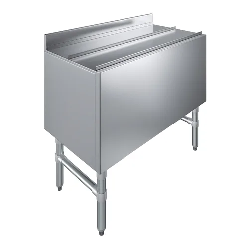 Vista 11 de AmGood 18.5 in. x 24 in. Cubo de hielo debajo de la barra con tapa deslizante NSF Baúl de hielo de acero inoxidable con tapa deslizante