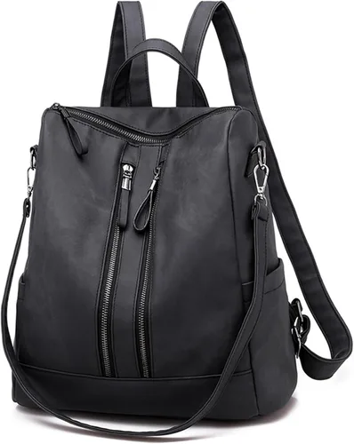 Vista 13 de Bolso tipo mochila para mujer, pequeño, de cuero impermeable antirrobo, bolsos de hombro para damas