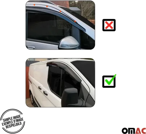 Vista 3 de OMAC Deflector de lluvia para ventana de ventilación para Mercedes Sprinter W906 2006-2018 Humo, 2
