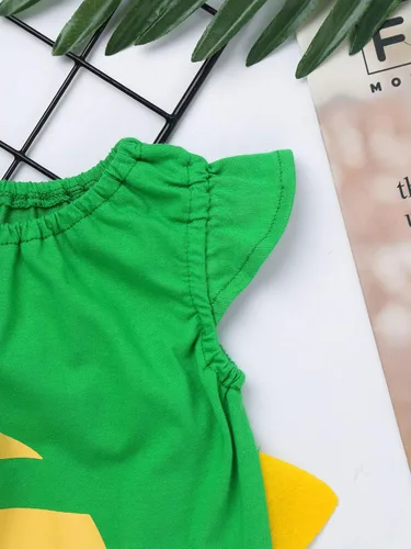 Vista 5 de Hansber - Mono de bebé con diseño de dinosaurio de dibujos animados para bebés y niños, sin mangas, con gorro
