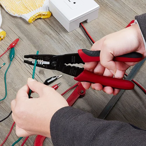 Vista 5 de WGGE WG-015 Pelacables profesional de 8 pulgadas/herramienta de prensado, cortador de cable/engarzadora, cableado y herramienta manual multifunción