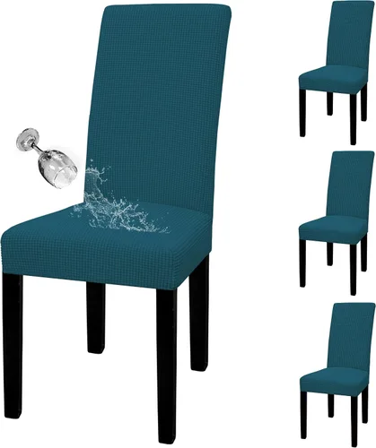 Vista 38 de Easy-Going - Juego de 2 fundas para sillas de comedor 100% impermeables, de tela Jacquard elástica, fundas protectoras removibles y lavables