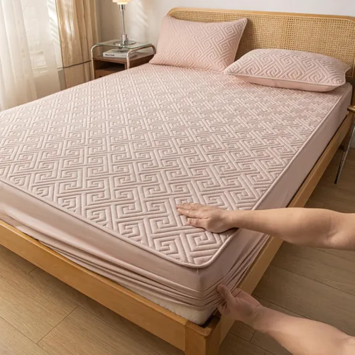 Vista 14 de FCLDESHOP Sábana elástica de bolsillo profundo, sábanas gruesas con impresión acolchada, para dormitorio de niño y niña, impermeable, barrera
