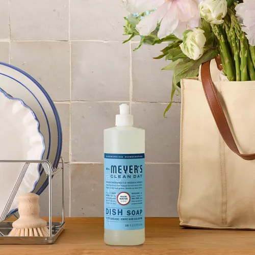 Vista 6 de Mrs. Meyer's Clean Day - Detergente líquido para platos, aroma a agua de lluvia, fórmula biodegradable, paquete de 3 unidades, 16 fl oz
