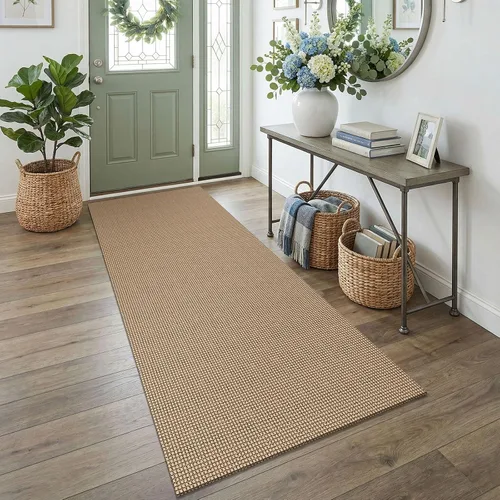 Vista 22 de EARTHALL Alfombra tejida de 2 x 3 pies, lavable para entrada, alfombra trenzada antideslizante, alfombra para puerta interior y exterior, alfombra
