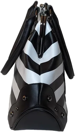 Vista 4 de Rock Rebel Edward Scissorhands - Bolsa de bolera Kisslock a rayas blancas y negras