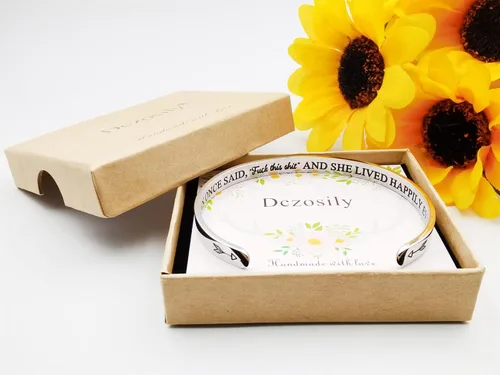 Vista 199 de Pulseras inspiradoras para mujer, joyería de acero inoxidable, con refranes, pulsera motivacional con mensaje oculto, pulseras grabadas para mejor