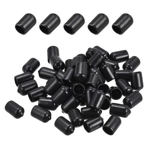 Vista 17 de DMiotech Paquete de 100 protectores de rosca de tornillo negros de 1/2 pulgada de identificación, tapas de goma para pernos de tornillo, tubería