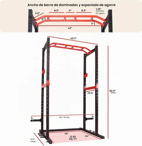 Vista 8 de Sunny Health & Fitness Power Rack & Cage Systems for Home Gym Training