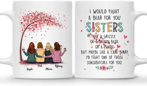 Vista 10 de Gossby - Taza de café personalizada para mujer, 2 unidades, con nombres personalizados Taza personalizada para dos mujeres, taza de café