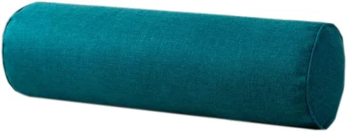 Vista 7 de Almohada larga de algodón y lino para el hogar, almohada redonda decorativa para el cuello cervical, almohada cilíndrica redonda para rodilla Beige