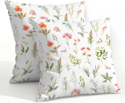 Vista 16 de Juego de 2 fundas de almohada impermeables para exteriores, 16 x 16 pulgadas, fundas de almohada decorativas de patio para muebles de jardín, sofá