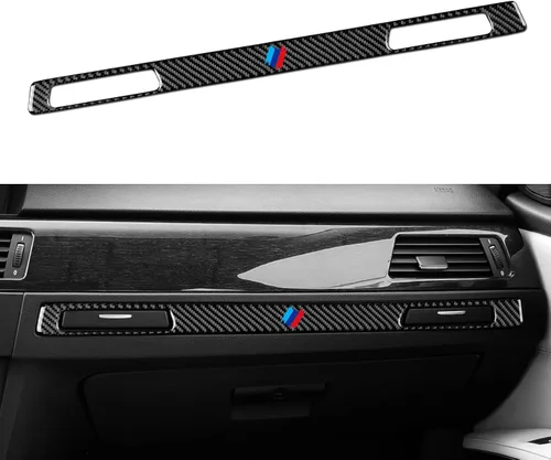 Vista 16 de Adhesivo de fibra de carbono para rejilla de aire acondicionado del panel de la consola central del coche, calcomanía decorativa compatible con BMW