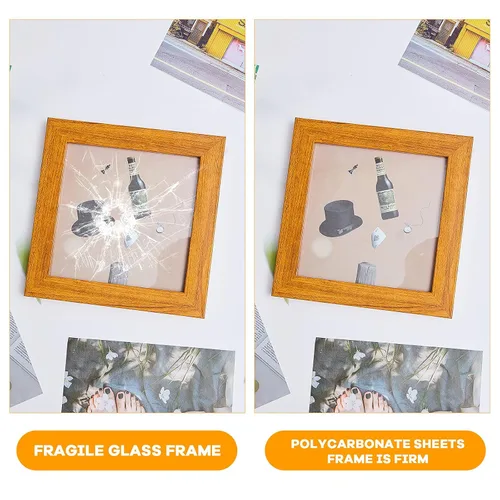 Vista 5 de Zonon 5 piezas de hojas de policarbonato transparente 25.5 x 20.5 x 0.05 cm Hoja de plástico delgada Panel de plástico resistente con papel