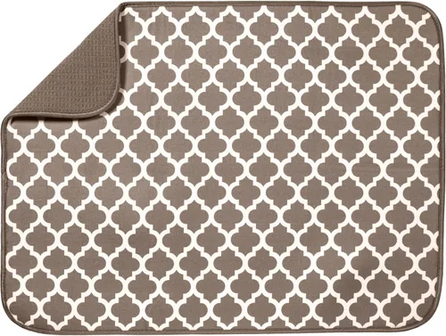 Vista 13 de S&T INC. Tapete de microfibra para secado de platos, reversible y absorbente para cocina, de 16 x 18 pulgadas, color negro