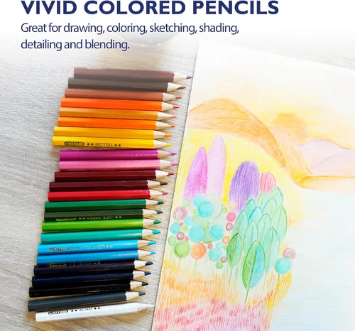 Vista 5 de BAZIC PRODUCTS 24 mini lápices de colores, para escritura de exámenes escolares