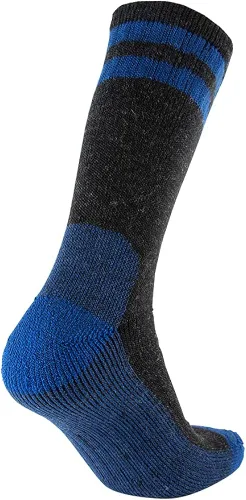 Vista 6 de CEREBRO Calcetines de lana merino para hombre, calcetines acolchados a media pantorrilla, que absorben la humedad, calcetines de senderismo