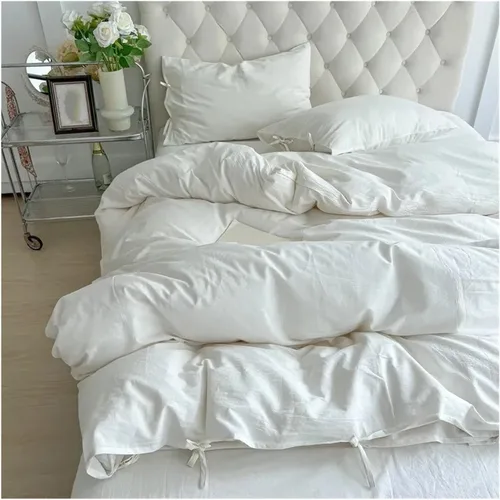 Vista 3 de Bed, White Duvet Cover Set Soft Double Large Super Soft Bedding Set Duvet Cover Sheet Pillowcase