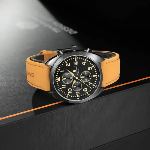 Vista 7 de SAPPHERO Reloj de lujo para hombre, resistente al agua, 164.0 ft, correa de silicona, analógico, de cuarzo, con fecha, reloj de pulsera clásico