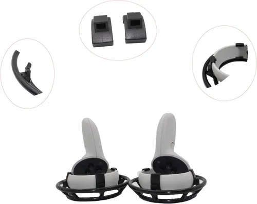 Vista 5 de LICHIFIT Anti-Collision Protection Frame Cover Set for Oculus Quest 2 Headset Grip Handle Bumper Guard