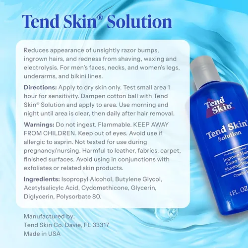 Vista 8 de Solución Tend Skin para cortes antiestéticos, pelos encarnados y quemaduras de afeitado, Tónico post-afeitado y depilación para hombres y mujeres