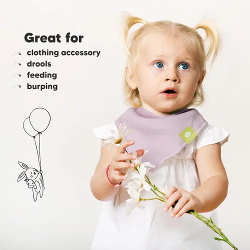 Vista 9 de KeaBabies Paquete de 8 baberos orgánicos para bebés para niñas y niños y paquete de 10 baberos bandana para bebé, baberos de dentición para niños