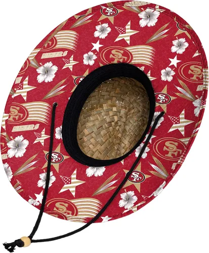 Vista 3 de FOCO - Sombrero de paja con logotipo de equipo universitario de NCAA y estampado floral para hombre Americana