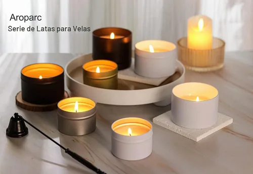Vista 6 de Aroparc Latas para velas de 8 onzas con tapas, paquete de 24 tarros redondos de metal sin costuras, recipientes vacíos a granel para bricolaje Negro