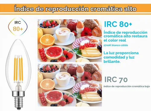Vista 8 de Bombilla Edison de filamento LED de base europea E14, 2 W, blanco cálido, 2700 K, no regulable (paquete de 4)