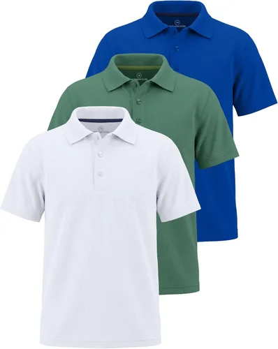 Vista 10 de Real Essentials Paquete de 3: Polo de manga corta para niño, uniforme escolar, rendimiento activo, golf (de 4 a 16 años)
