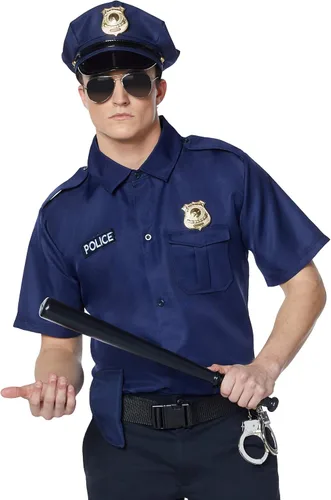 Vista 2 de Spirit Halloween Adult Cop Costume Kit Police Officer Cosplay Cop Roleplay Easy Halloween Costume Couple Costume
