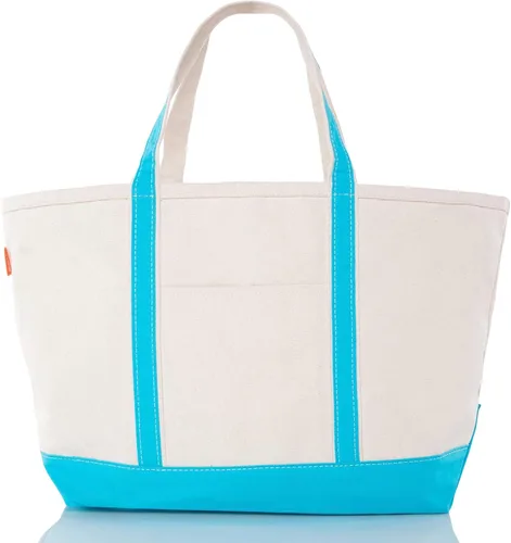 Vista 8 de CB STATION Bolso grande clásico – Bolsa de lona para mujer – Diseño multicolor, perfecta para viajes y compras En blanco: azul bebé