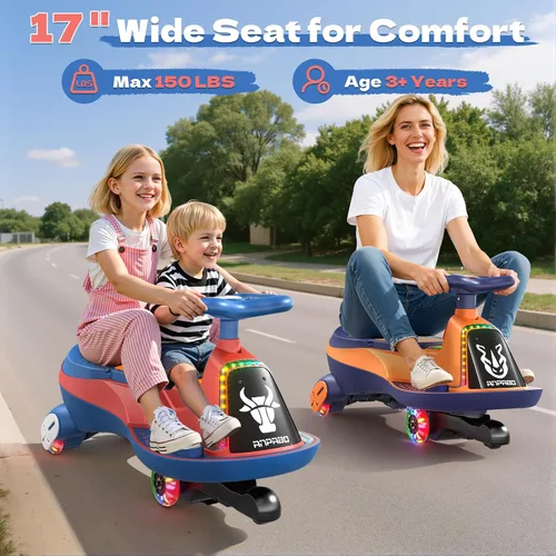 Vista 3 de ANPABO - Coche eléctrico de 6 V 7 AH para niños, 2 plazas, motor de 75 W Azul