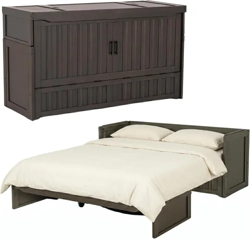 Vista 14 de NIGHT & DAY Cubo premontado gabinete Murphy cama, Beadboard Cherry