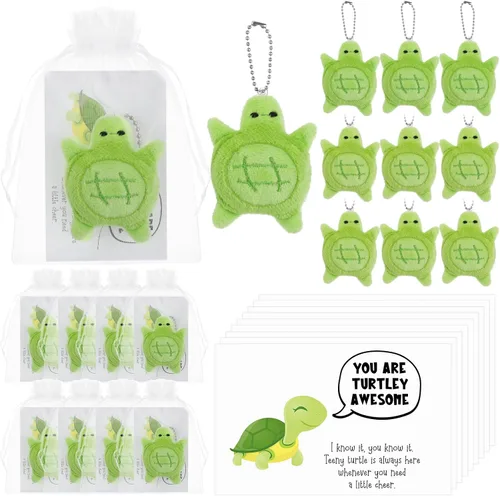 Vista 8 de RoundFunny 6 juegos de llaveros de abeja de peluche de 5 pulgadas con tarjetas inspiradoras y bolsas de organza para bodas, regalos de fiesta