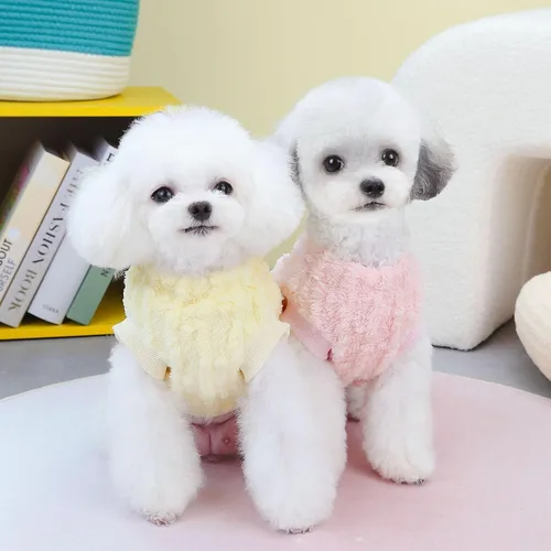 Vista 5 de Suéter de forro polar para perros pequeños, abrigo cálido para perros para invierno, camisa cálida para perros pequeños y medianos