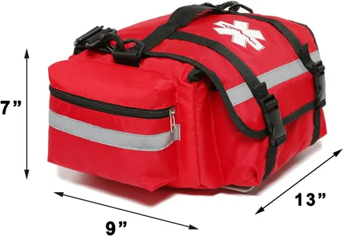 Vista 2 de Bolsa de primeros auxilios, bolsa médica vacía para trauma, organizador de bolsa de primeros auxilios, bolsa de transporte de hombro EMS/EMT, 13 x 9