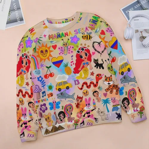 Vista 3 de PAPERBAGS Sweatshirt Womens Graphic Crewneck Long Sleeve Sweatshirts Casual Pullover Tops