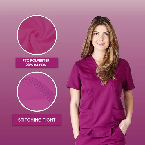 Vista 2 de Camiseta quirúrgica súper suave y ultra cómoda para mujer