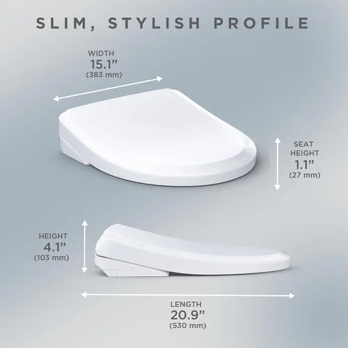 Vista 8 de TOTO® WASHLET®+ S7 - Asiento electrónico de inodoro con bidé con limpieza de varilla EWATER+® y taza clásica, alargado, color blanco algodón