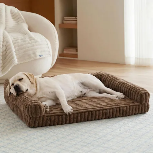 Vista 33 de Bedsure - Cama ortopédica para perros pequeños, cama impermeable de espuma viscoelástica con lados, sofá de espuma de nido de abeja para perros