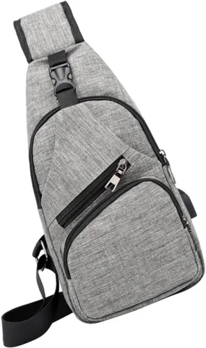 Vista 4 de TENDYCOCO 2 correas ajustables, correa de hombro ajustable para hombre, bolsa de pecho para hombre, bandolera casual