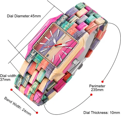 Vista 49 de Dentily Relojes de madera natural para mujer, reloj de cuarzo hecho a mano, reloj de pulsera único deportivo para mujer
