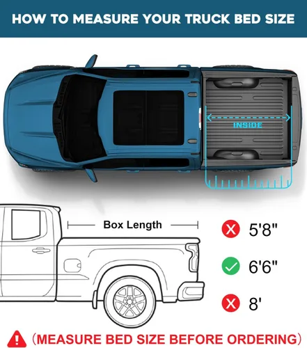 Vista 2 de cubierta desmontable de cuatro pliegues para plataforma de camioneta, compatible con Silverado/Sierra 2007-2013 1500, 07-14 2500 HD 3500 HD