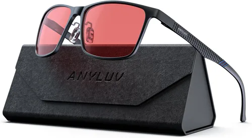 Vista 13 de ANYLUV Gafas de bloqueo de luz azul para hombres, juegos de computadora de Negro / transparente